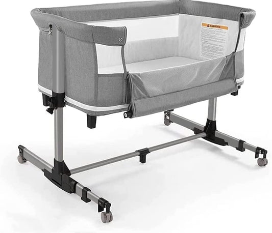 Baby Crib,3 in 1 Bassinet for Baby,Bedside Sleeper Bedside Baby Bassinets Crib for Newborn,Adjustable Portable Baby Bed for Infant/Baby,Gray
